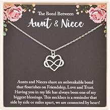 RareLove Aunt Gifts - Niece Gifts from Auntie 925 Sterling Silver Tiny Infinity Heart Necklaces for Women,Aunt Niece Necklace