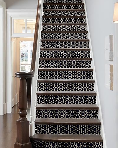 Miniatura 11 de FLFK Adhesivos para escaleras Sunrise Coast - Juego de 15, adhesivos para contrahuella de escalones pela y pega, 39.3"x7.08