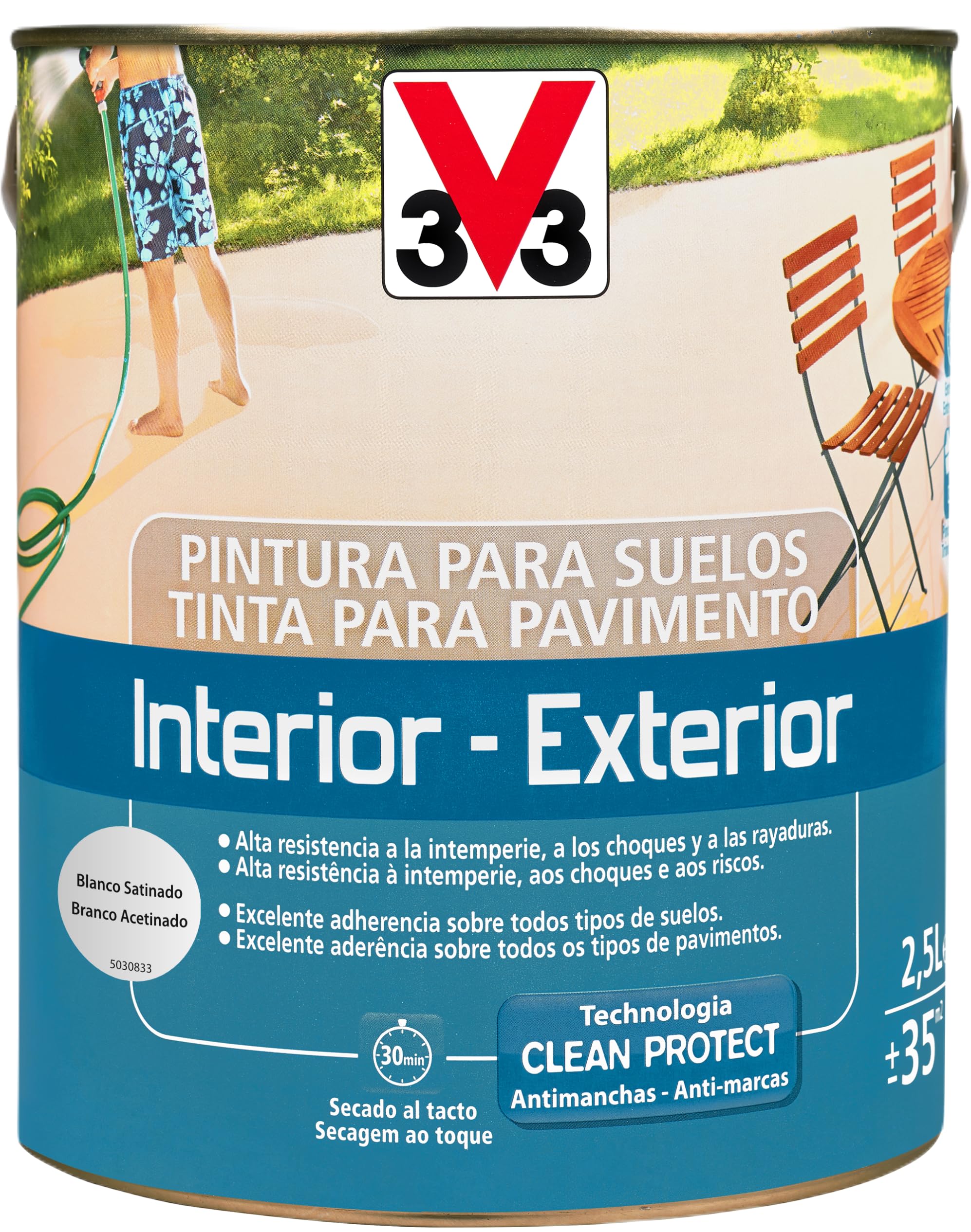 Liberon V33 Pintura Suelos Interior Exterior Blanco Satinado 2,5L