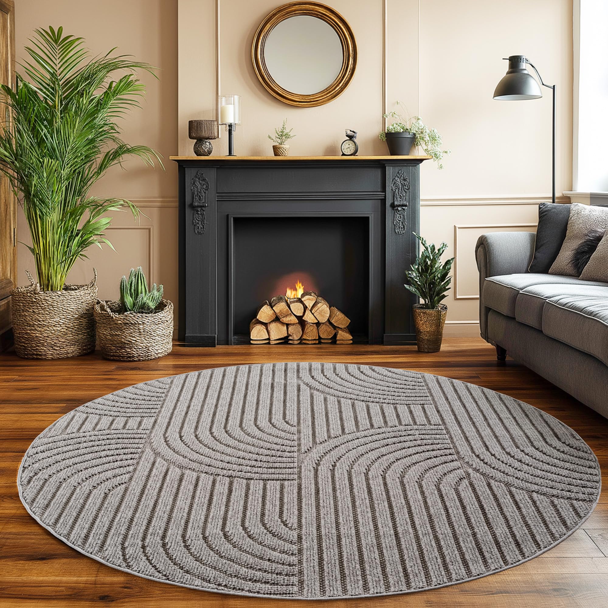 SIMPEX Teppich Bouclé Schlingenflor Skandi Stil Modern Superweich Robust Pflegeleicht für Wohnzimmer Sofabereich Esszimmer Schlafzimmer Küche
