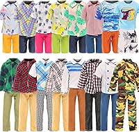 Vista 5 de Miunana Paquete de 10 piezas de moda para muñecas de niño de 12 pulgadas, 5 conjuntos de ropa casual con 5 zapatos para muñeca