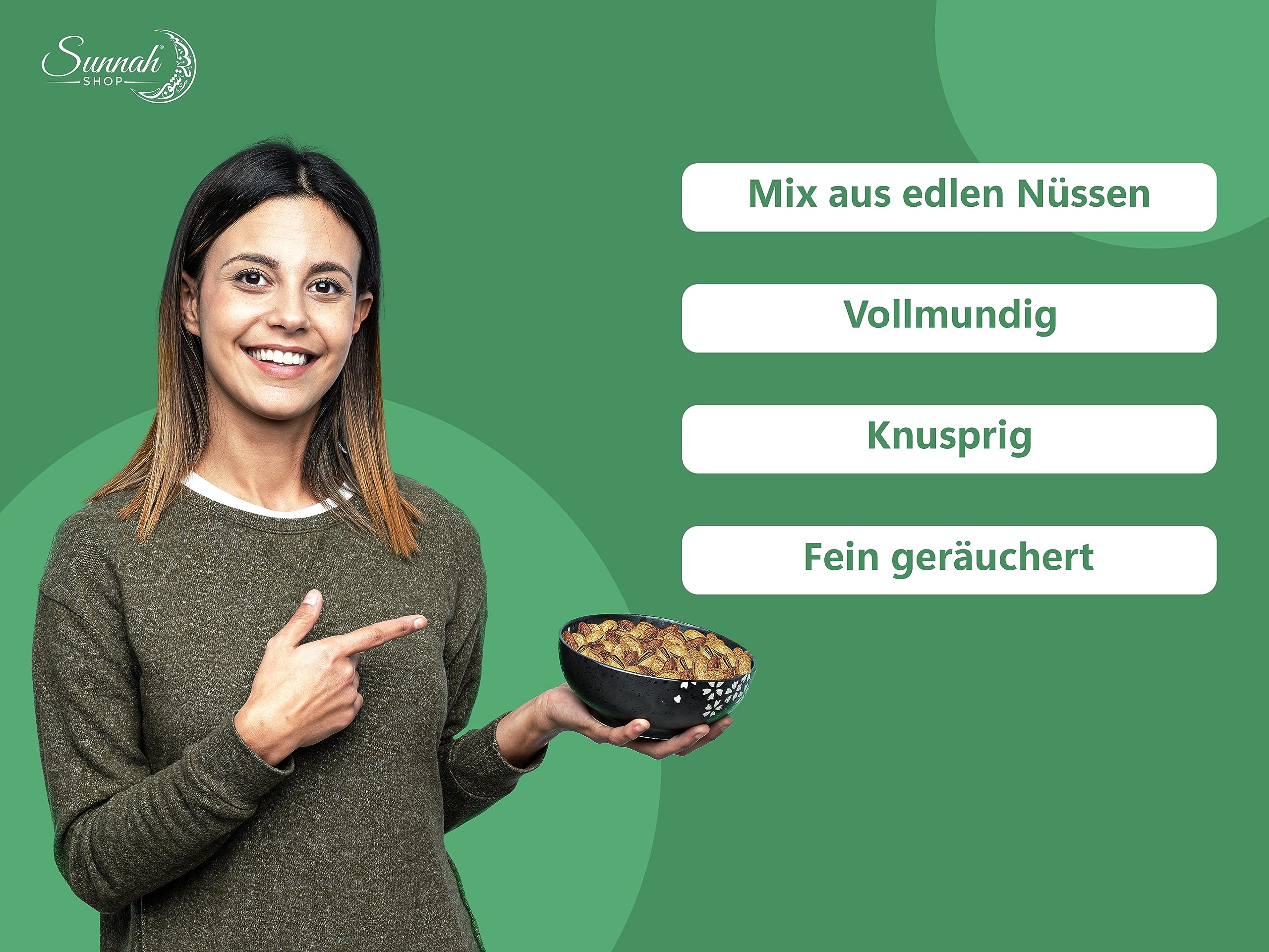 Sunnah Shop® Geräucherte Nussmischung aus Cashewkernen, Mandeln und Pistazienkerne | Intensives Raucharoma, knusprige Konsistenz | Studentenfutter Nüsse mix Vegan Protein (5KG)