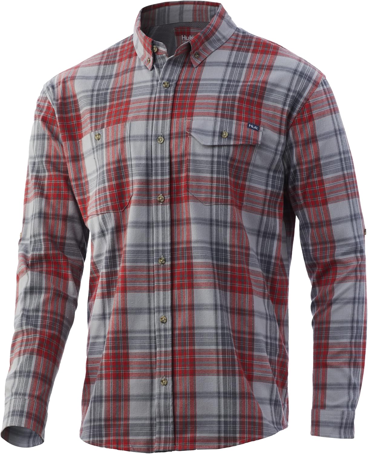 HUK Mens Flannel Shirt | Performance Button Down