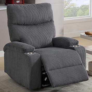 Recliner Chair, Manual RV Sofa-Oversize Chairs for AdultsDark Grey