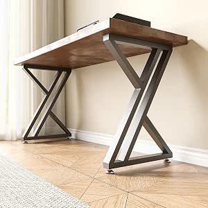 Heavy Duty 28 Inch Metal Table Legs Set of 2, Supports up to 1000 lbs, Industrial X-Frame Design for Dining, Office, Workbench