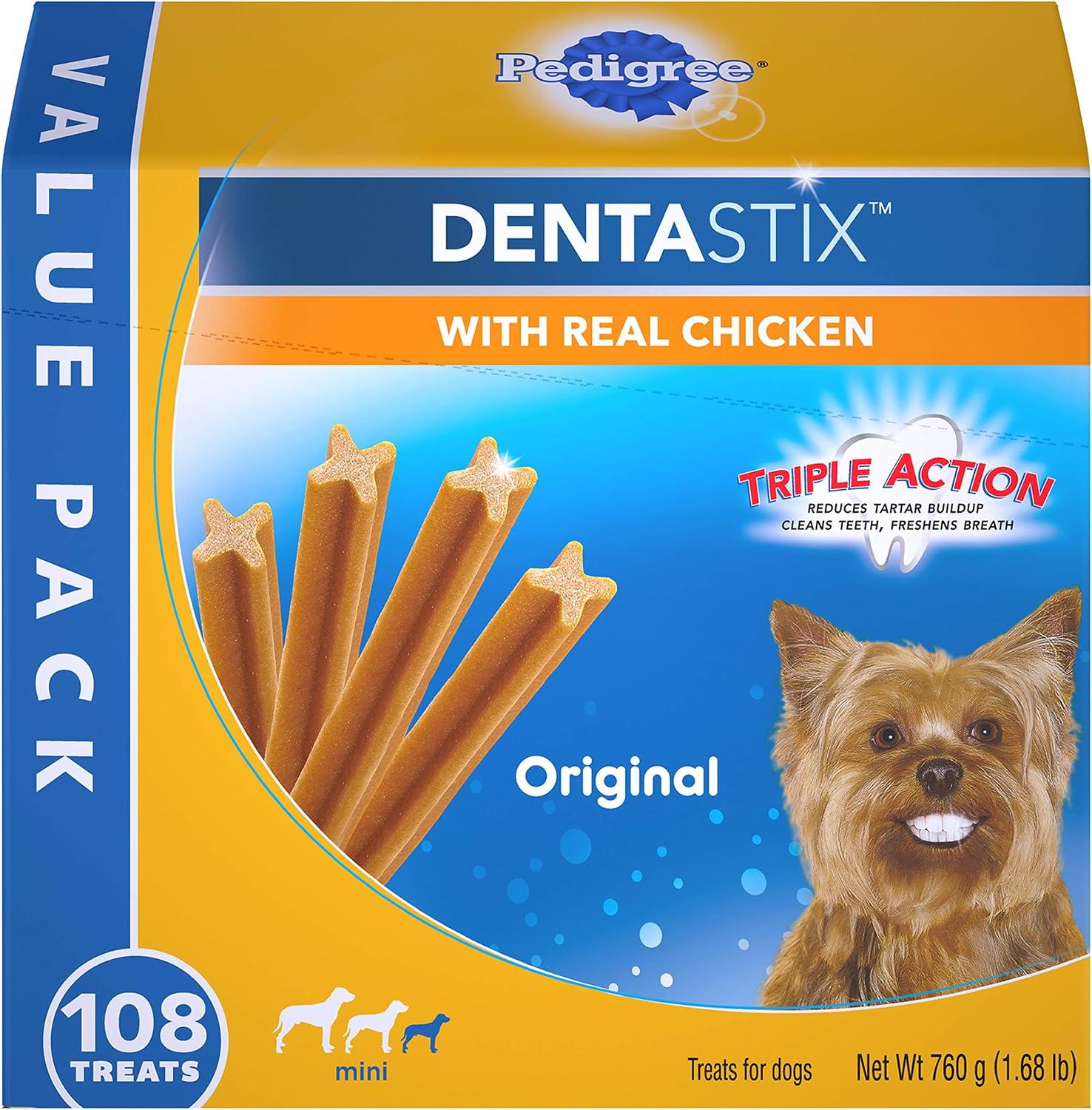 Pedigree Dentastix Original Treats for Dogs, Toy/Small, 1.68 Pound