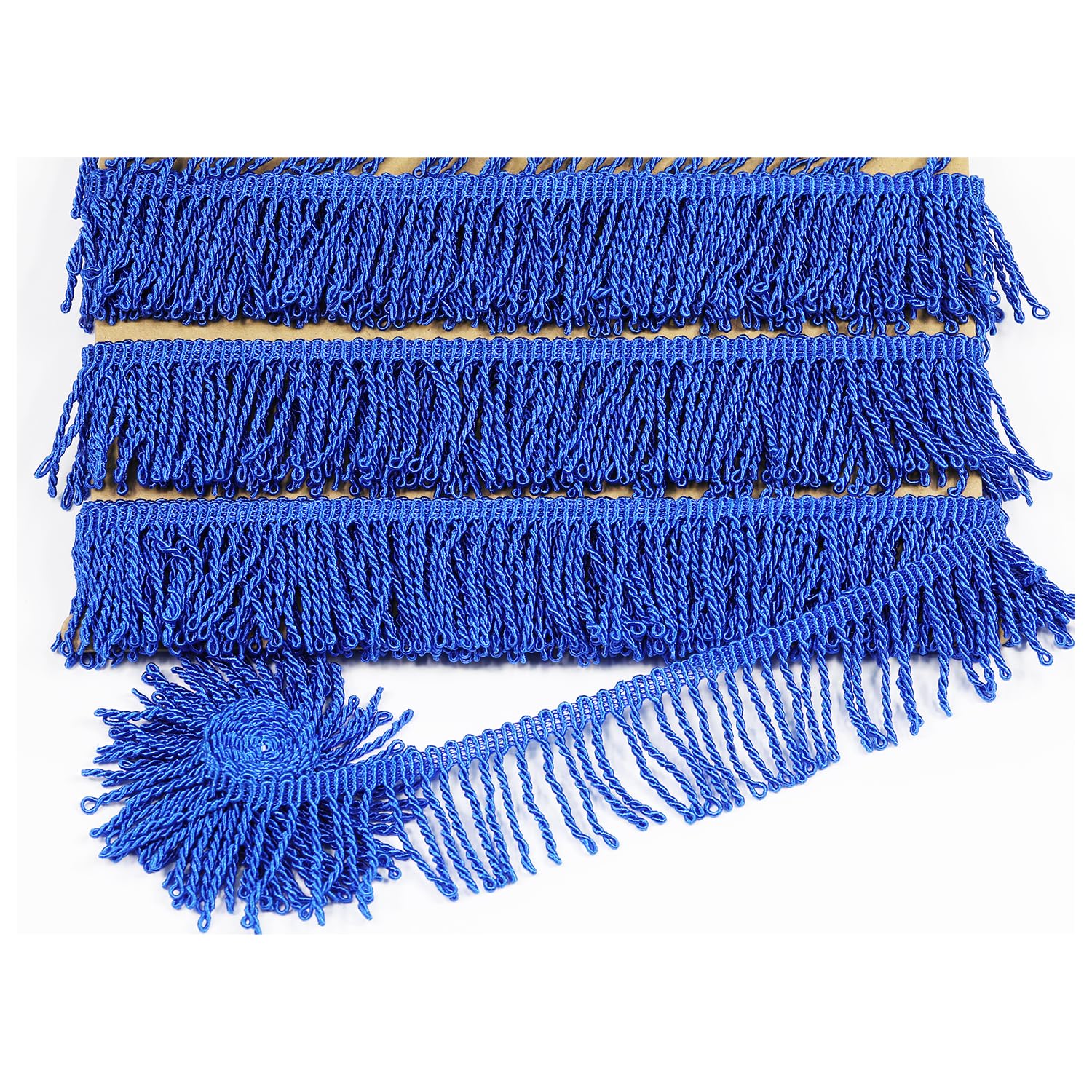 10 Yards 5cm/1.97inch Wide,Blue Sewing Fringe Trim,Fringe Tassel for Skirt Wedding Dress Lamp Shade Decoration(Blue) — image 1