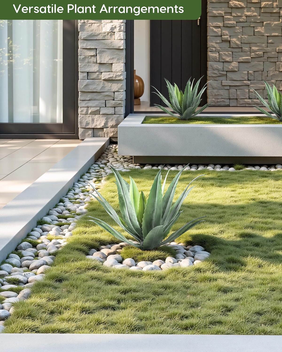 Velener 24 Inch Tall UV Resistant Artificial Agave Plant - Realistic Faux Succulent for Indoor & Outdoor Decor, Perfect for Home, Office, and Housewarming