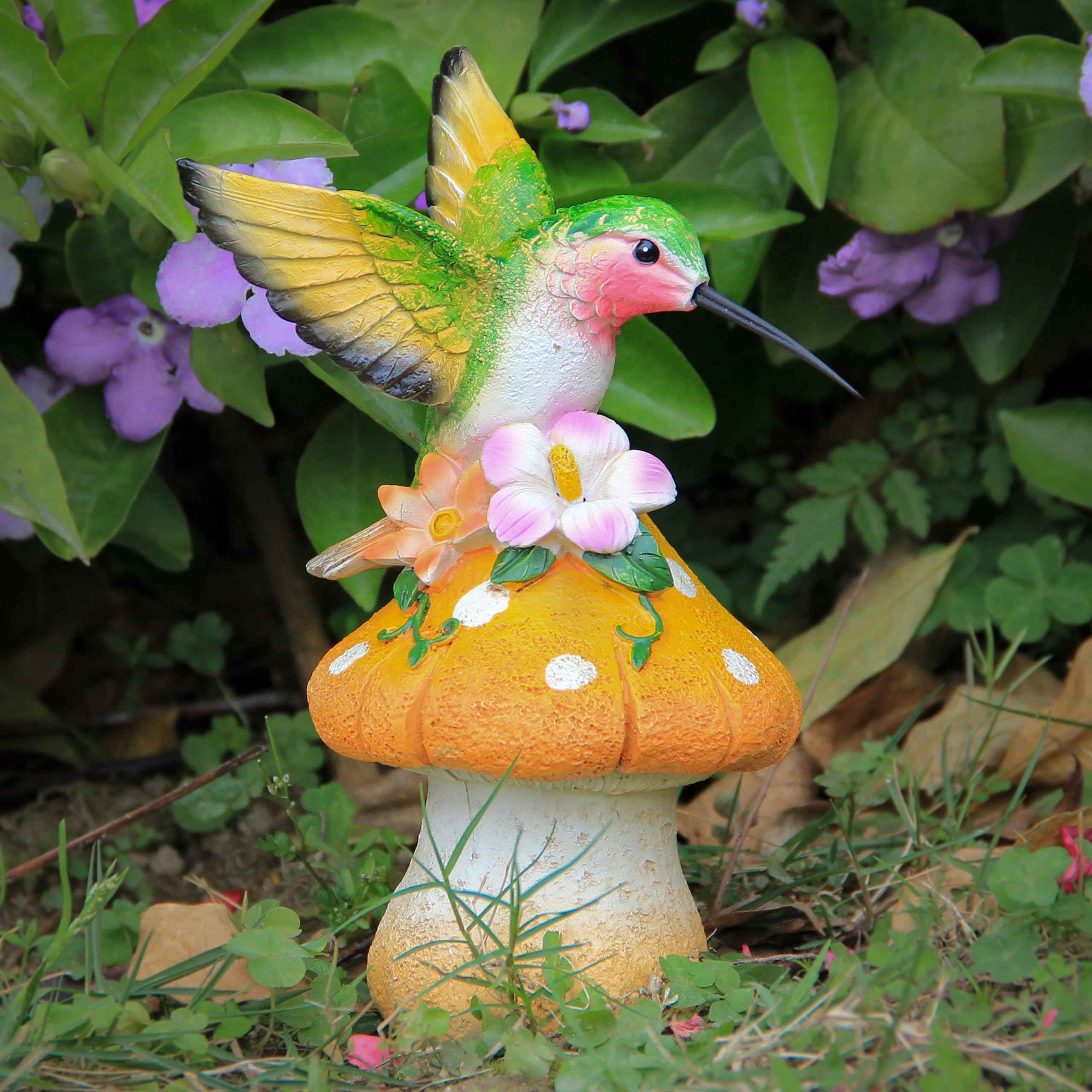 Smadeer Lifelike Hummingbird Sculpture Fairy Garden Accessories Yard Porch Patio Lawn Decor&Home Accents