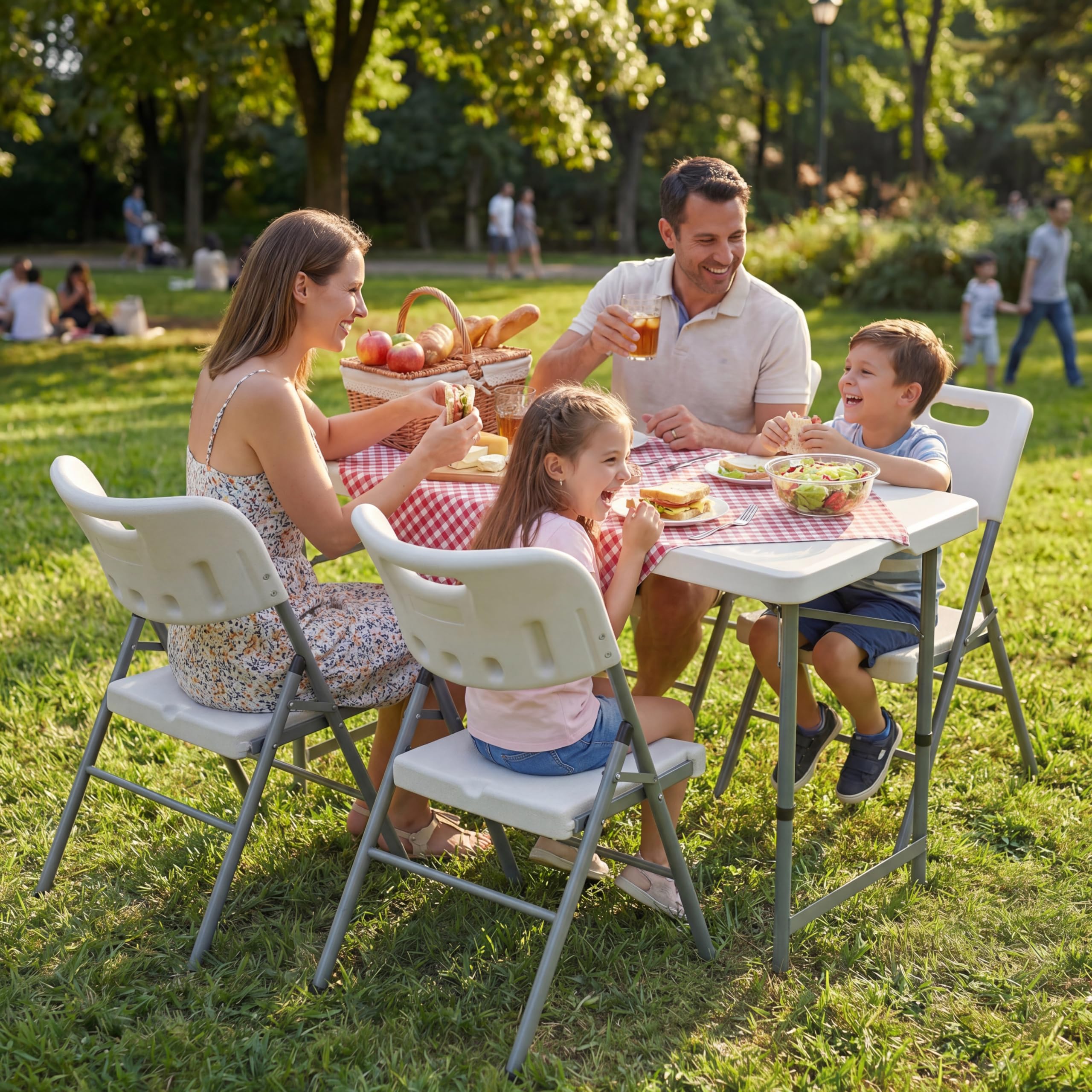 Home Vida Tavolo pieghevole da 1,2 m, resistente, extra resistente, per campeggio, buffet, matrimoni, mercatino, festa in giardino, festa, bagagliaio, cavalletto da picnic, interno ed esterno, pieghevole
