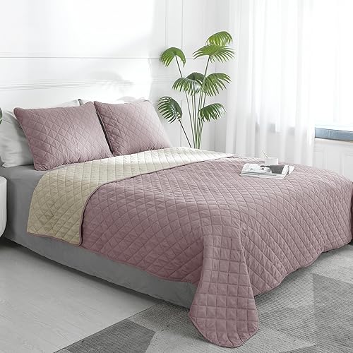 Miniatura 16 de Easy-Going - Juego de edredón reversible tamaño Queen Plus con 1 edredón y 2 fundas de almohada, colcha de cama suave, microfibra ligera resistente