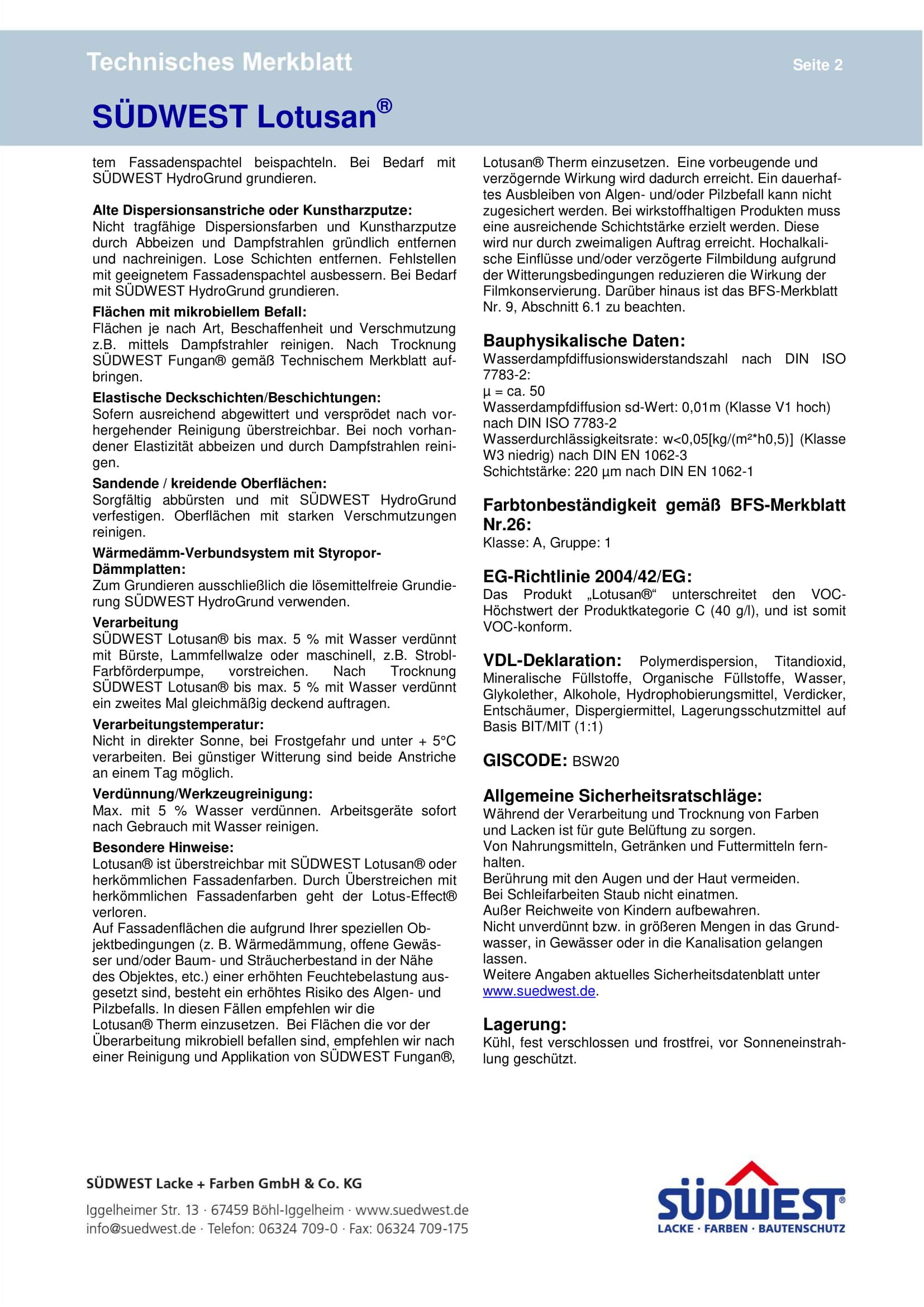 Südwest Lotusan Silikonharz-Fassadenfarbe 12,5 Liter