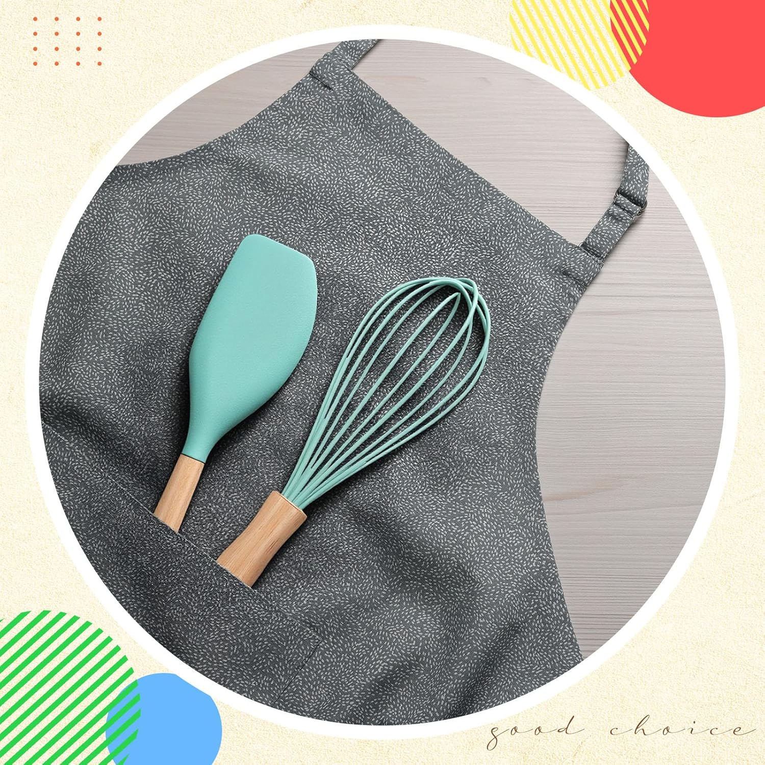24 Pcs Small Silicone Whisks and Spatulas with Wooden Handle for Cooking 10 Inch Mini Whisk Spatula Non Stick Kitchen Baking Essentials Cookware for Valentines Day Party Favor Gift Supplies