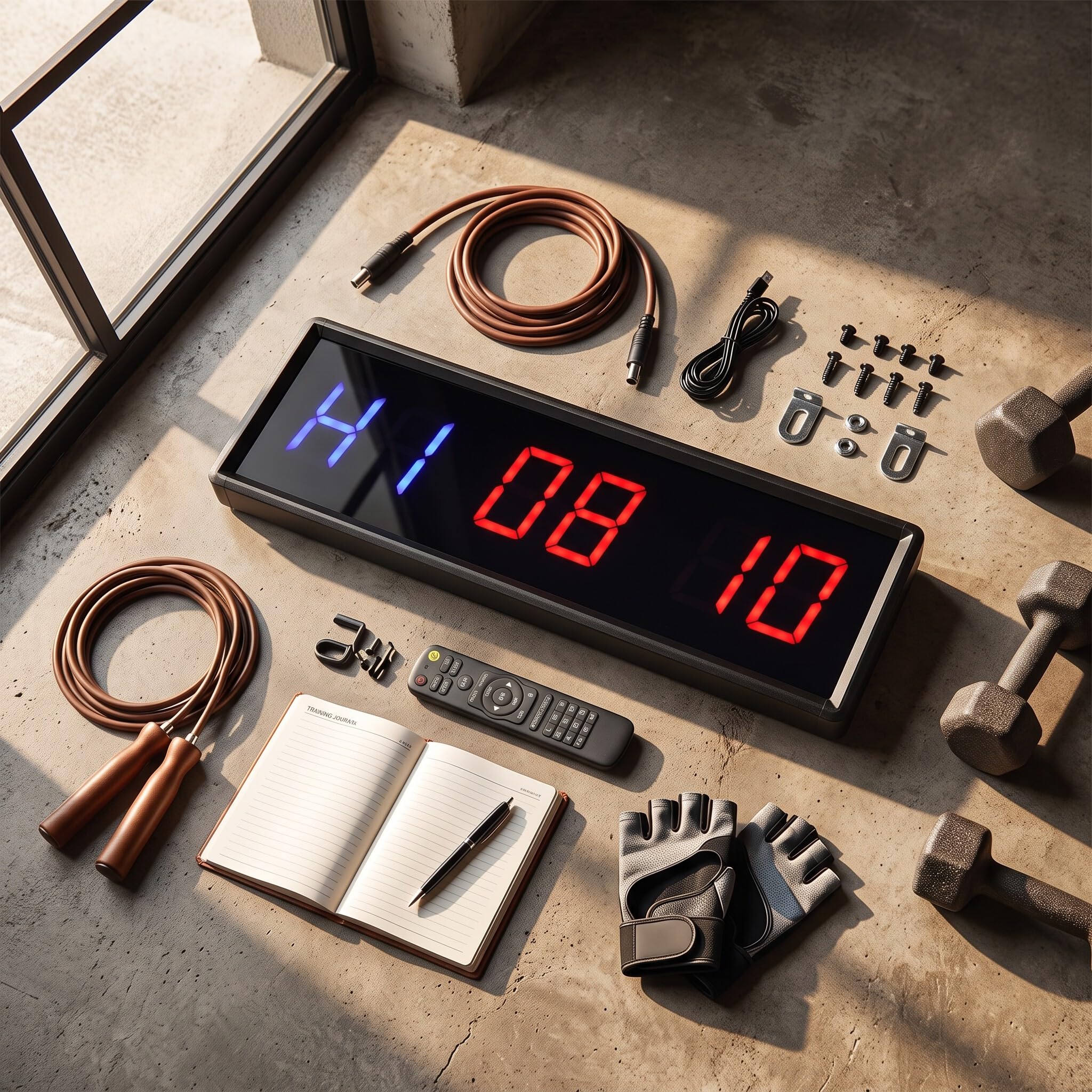 Compte à Rebours/horloge Chronomètre, Minuterie D'intervalle LED Entraînement de Gym Compte à Rebours/horloge Chronomètre pour L'exercice de Fitness à Domicile, Signets