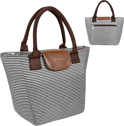 Miniatura 8 de Opux Bolsa de almuerzo con aislante térmico para mujer y niña, bolsa térmica para almuerzo bolsa lonchera hielera reutilizable suave para escuela,