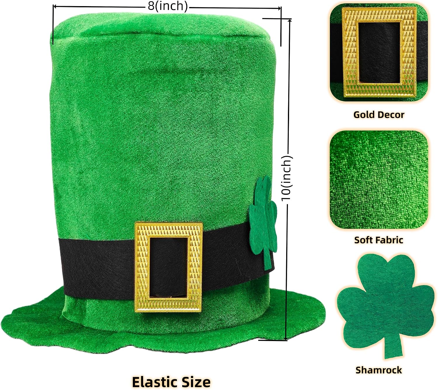 St. Patrick's Day Costume Suit, Includes Leprechaun Hat, Beard and 2 PCS Bracelet (Green and Glow),Size Fits Most Adults,For All Kinds of Masquerade Parties