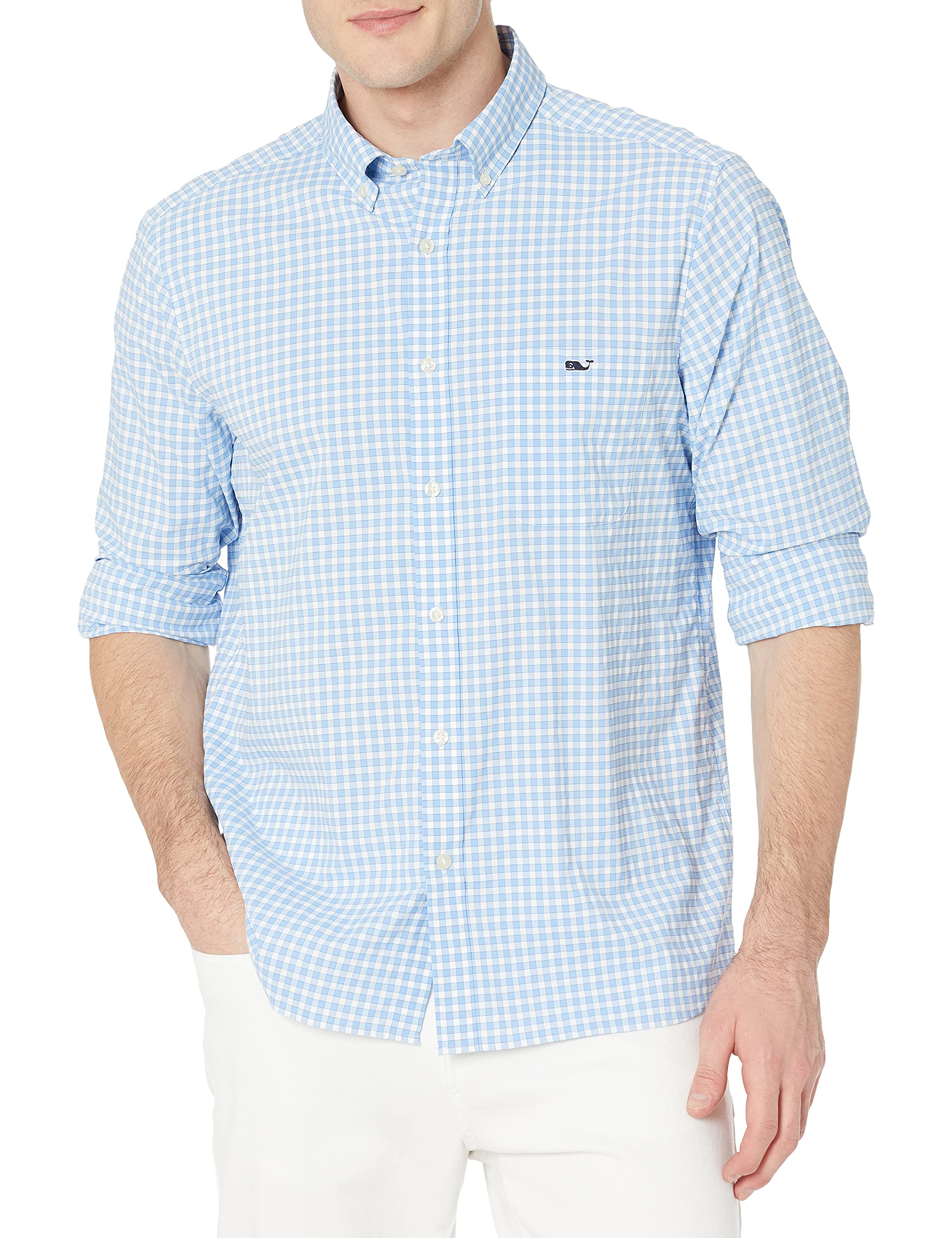 Men's Classic Fit Gingham On-The-Go Performance Shirt