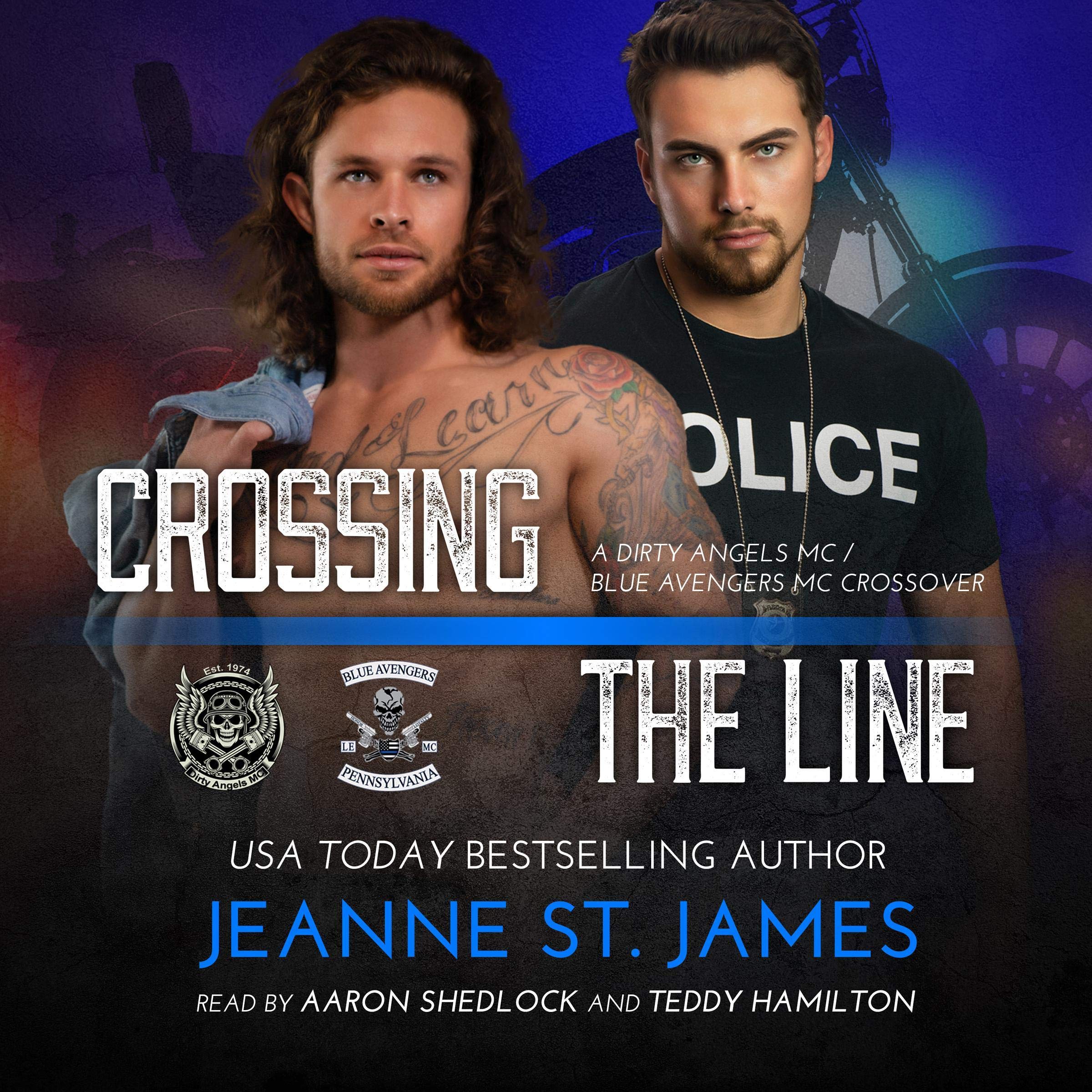Cover art for Crossing the Line: A Dirty Angels MC/Blue Avengers MC Crossover