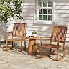 Christopher Knight Home Nycha Acacia Wood Rocking Chair Outdoor Set of 2, Patio Furniture Set, Wooden Patio Single Sofa with Glider Function, Lounge Chair Outdoor, Teak