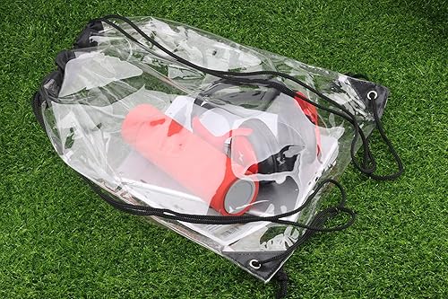Miniatura 3 de 2 bolsas transparentes con cordón, impermeable, pequeña bolsa transparente para estadios, universidades, eventos deportivos, trabajo, conciertos,