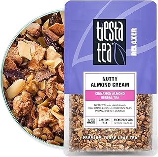 Tiesta Tea - Nutty Almond Cream, Loose Leaf Cinnamon Almond Herbal Tea, Non-Caffeine, Hot & Iced Tea, 2.1 oz Pouch - 25 Cups