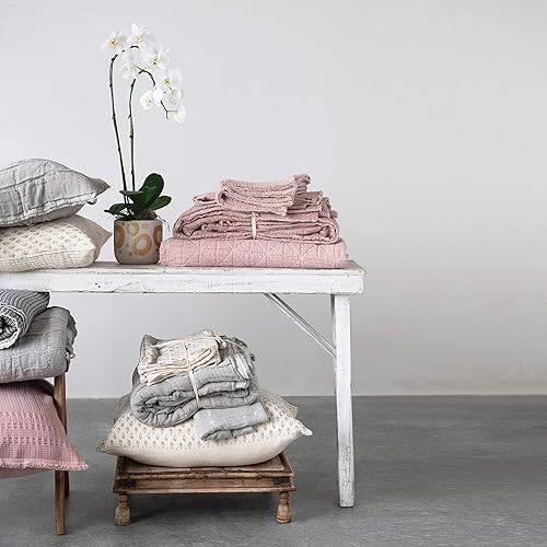 Miniatura 5 de Creative Co-Op Maceta de gres pintada a mano con diseño dorado, color blanco (maceta de 5 pulgadas)