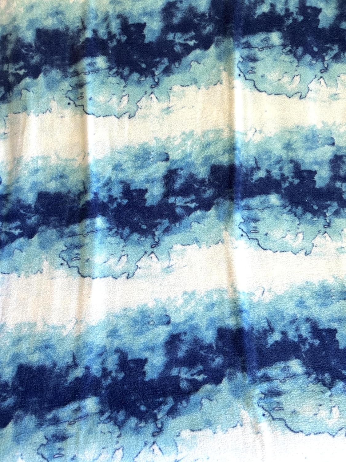 YourFleece No-Sew Throw Fleece Fabric DIY Blanket Making Kit, Make Your Own, Anti-Pill, Blue Watercolor, 50x60 inches