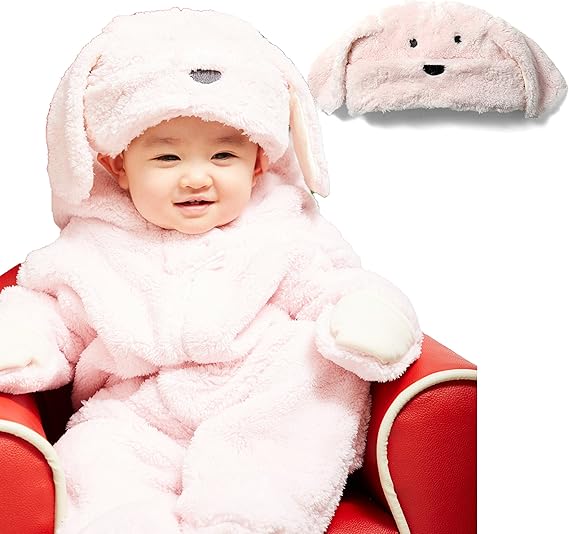 Amazon Co Jp Sweet Mommy ベビーハット マシュマロボア オーガニック裏地 ワンちゃん 赤ちゃん 帽子 サイズ選べる ギフトにも 戌 犬 冬 同素材ジャンプスーツとコーデ可 手洗い可 服 ファッション小物