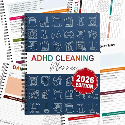 ADHD Reusable Cleaning Planner, Organizational Tool for Daily Cleaning Tasks