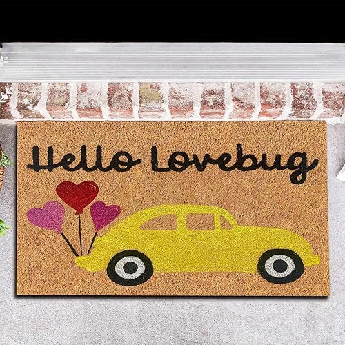 Miniatura 4 de Tapetes para puerta de interior de 23.6 x 15.7 pulgadas, diseño de casa de campo de goma para el día de San Valentín, reina de corazones, feliz día