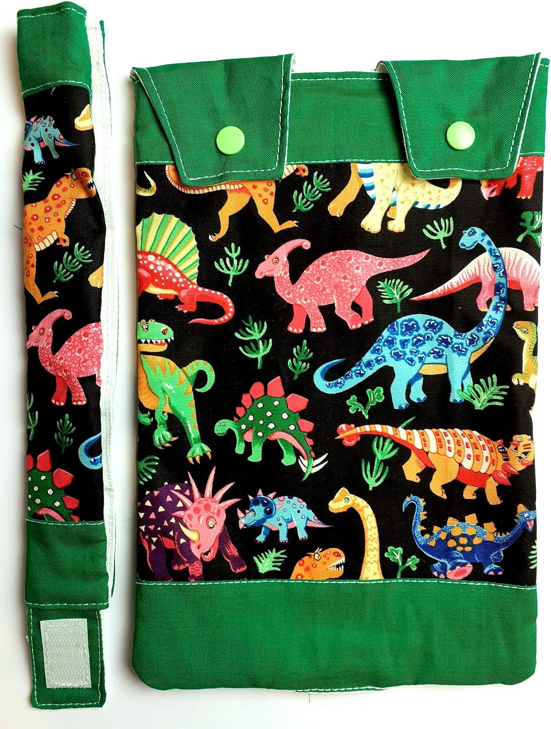 Catheter Leg Bag and Tube Covers. Dinosaurs Pattern. Nutex. 100% Cotton. Catheter Leg Bag Sleeve, Multicoloured - Image 5