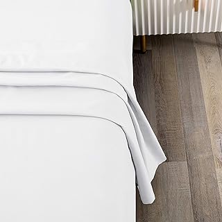 Toodou White Queen Bed Top Sheet is Made of Soft Wrinkle Resistant Microfiber and The Luxurious Solid Color Flat Sheet is Comfortable and Durable