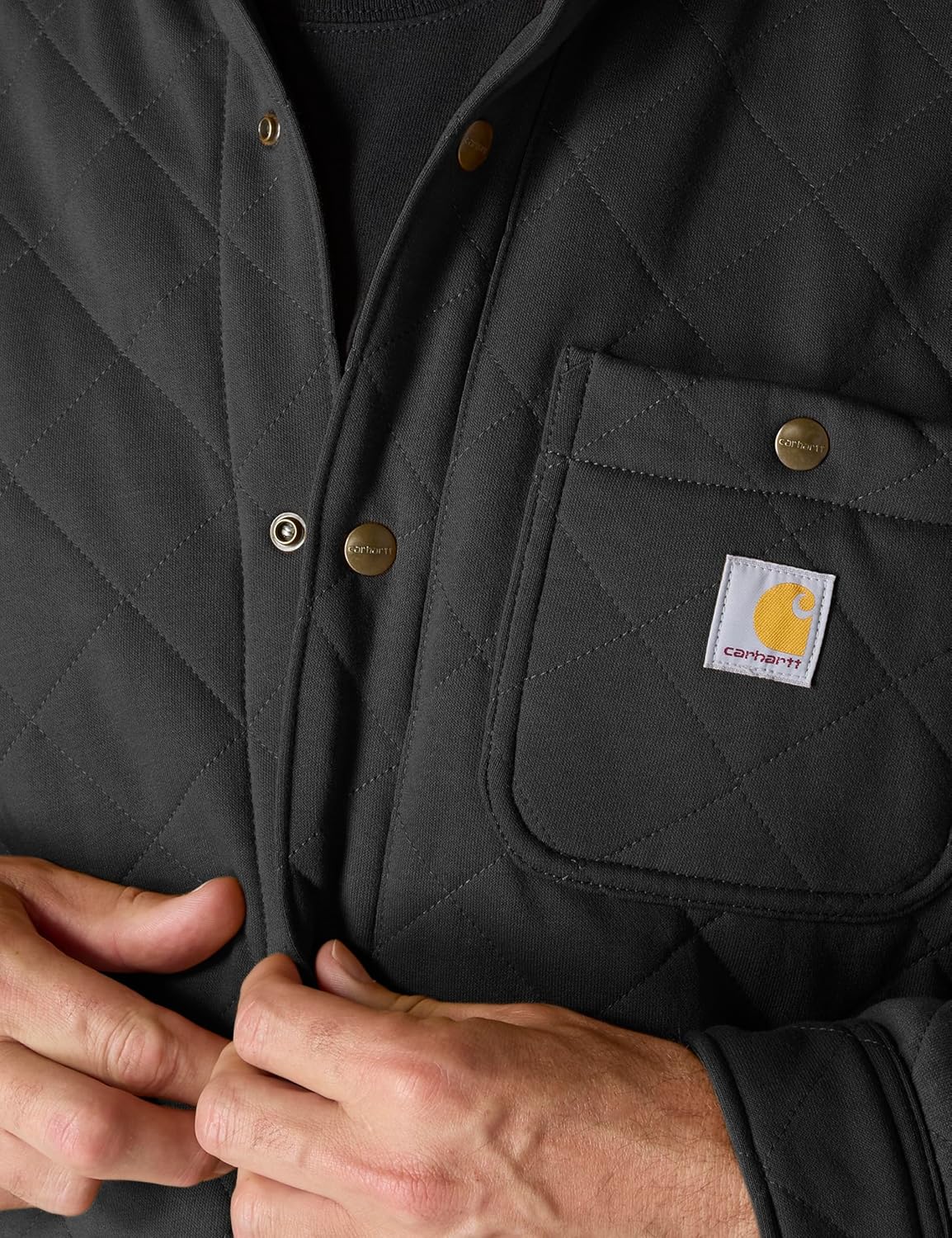 Carhartt mens Rain Defender Loose Fit Heavyweight Quilted Snap Front Shirt Jac - Image 5