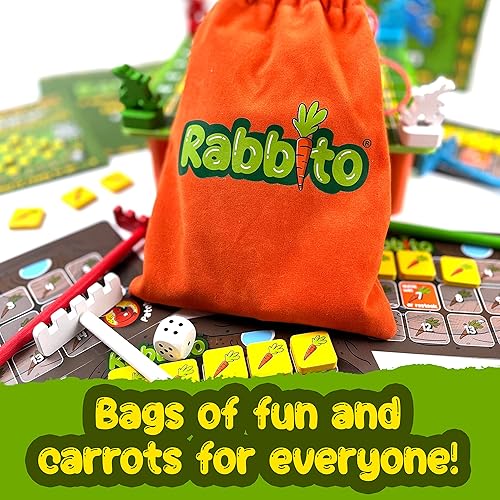 Miniatura 7 de Rabbito - Un juego para conejos agresivos - Tira los dados, empuja las zanahorias y rastrillarlas. Un divertido juego familiar de madera para niños