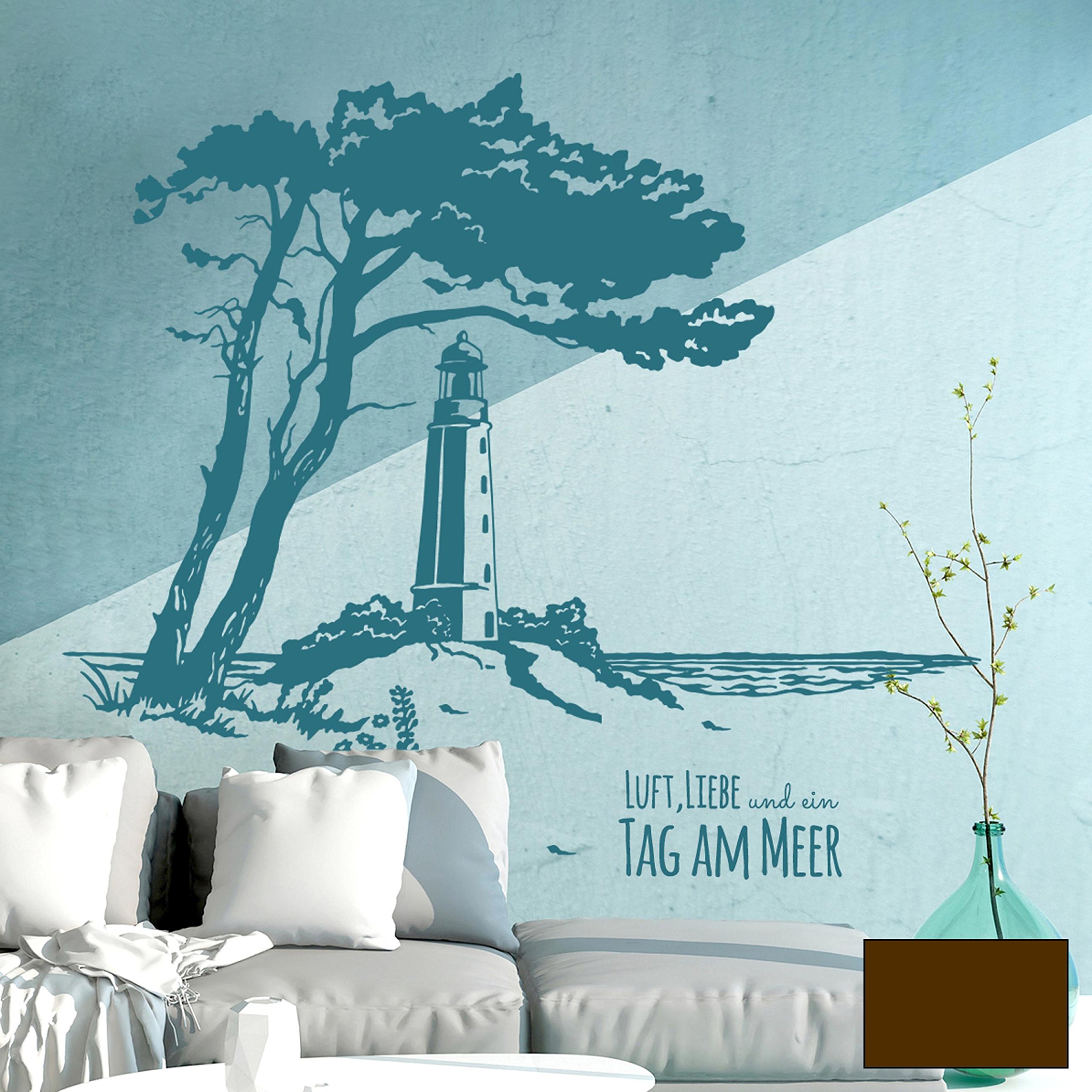Wandtattoo Wandaufkleber Wandsticker Aufkleber Sticker Ostsee Hiddensee Leuchtturm & Spruch M1930 ausgewählte Farbe: *schokobraun* ausgewählte Größe: *XL*