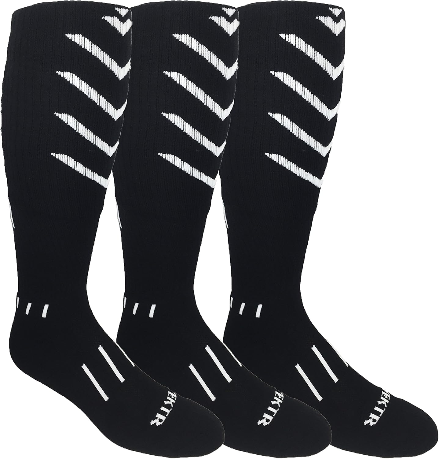 MOXY Socks Ultimate VEKTR Premium Fitness Socks 3-Pack, Black and White Athletic Crew Socks, Reinforced Heel and Toe, Vent Knit Panels, Support Fit for Training, Running, Gym