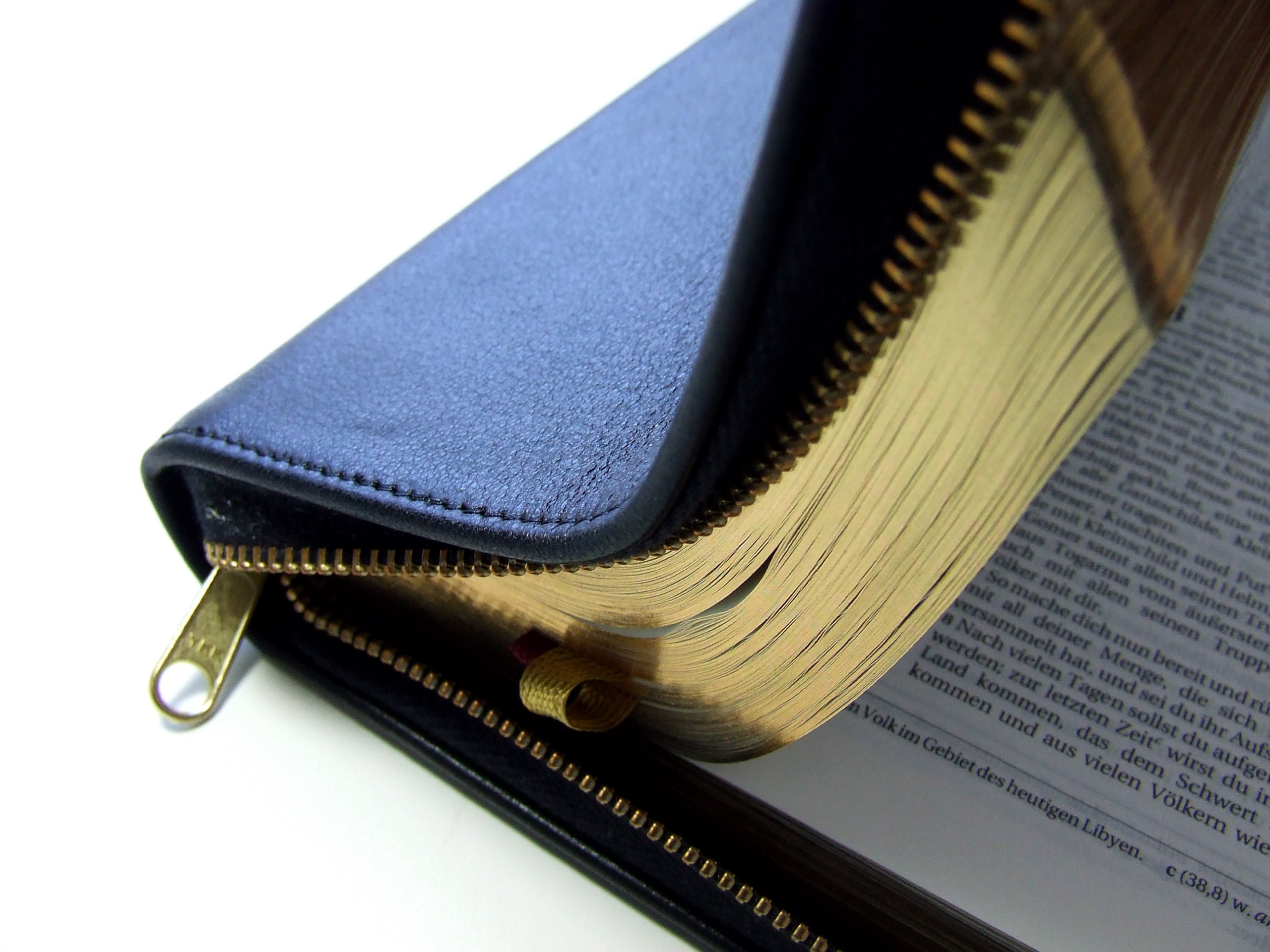 Schlachter 2000 Bibel - Taschenausgabe (Softcover, schwarz, Goldschnitt, Reißverschluss): Taschenausgabe mit Parallelstellen, Kalbsleder-Einband ... / Reißverschluss / Goldschnitt / Fadenheftung