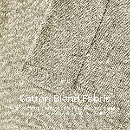 Miniatura 4 de TWOPAGES - Cortina plisada de lino de algodón texturizado para habitación, cortina para oscurecer la habitación con privacidad añadida para