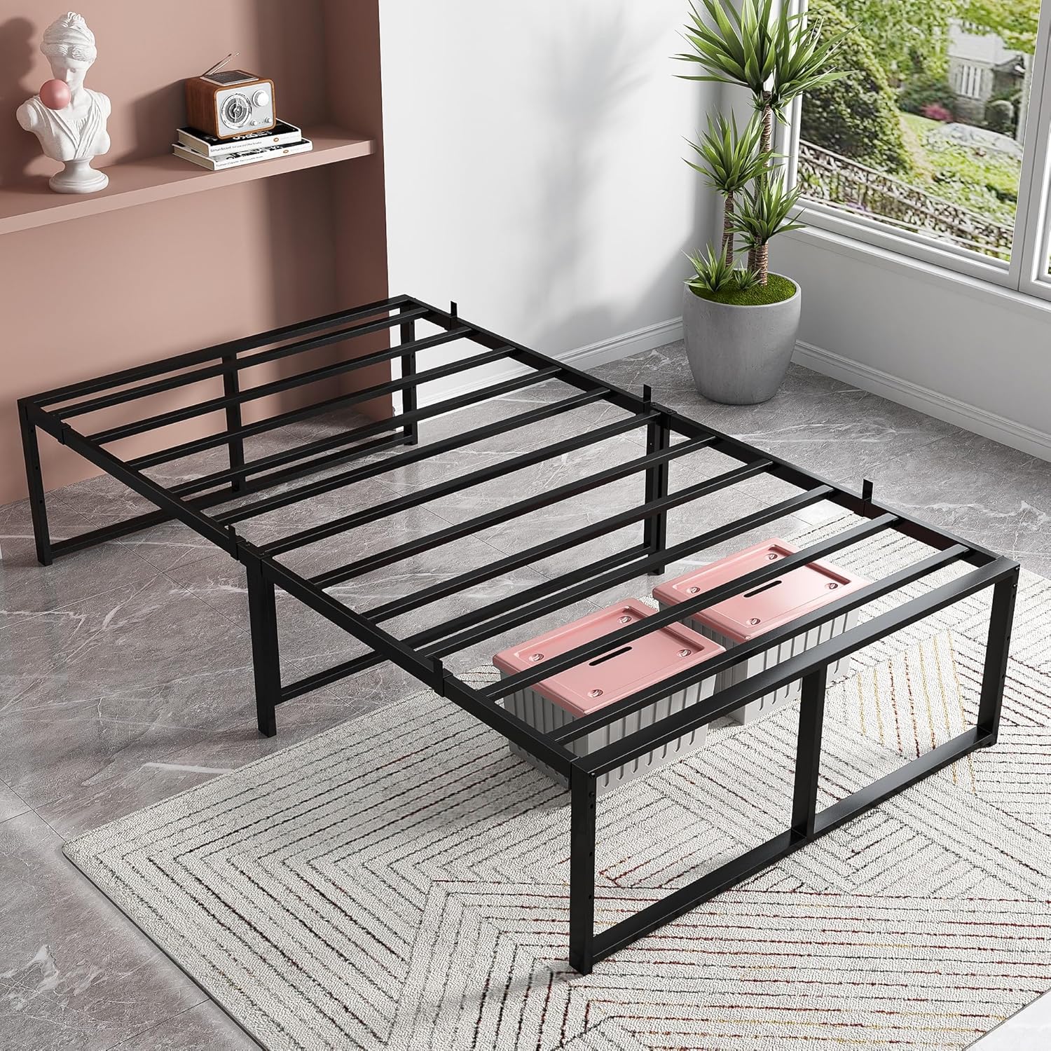 Bed frame with under-bed storage