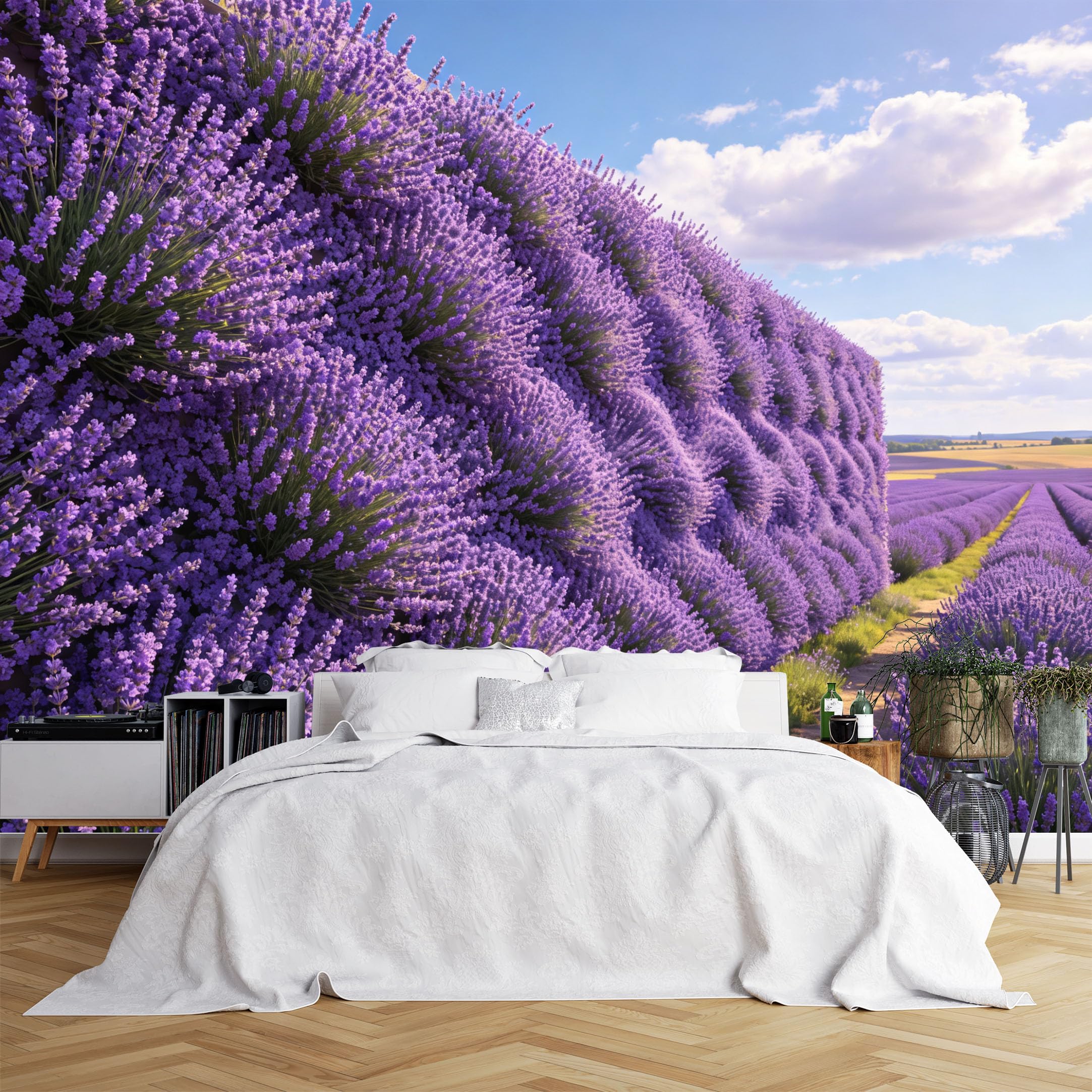 Lcythiazole Ch260615218 Custom Size Wall Murals Dense Lavender Field Rural Landscape Hd Home Decor Self-Adhesive Wall Fabric (No Pvc) Removable Wallpaper For Study Room