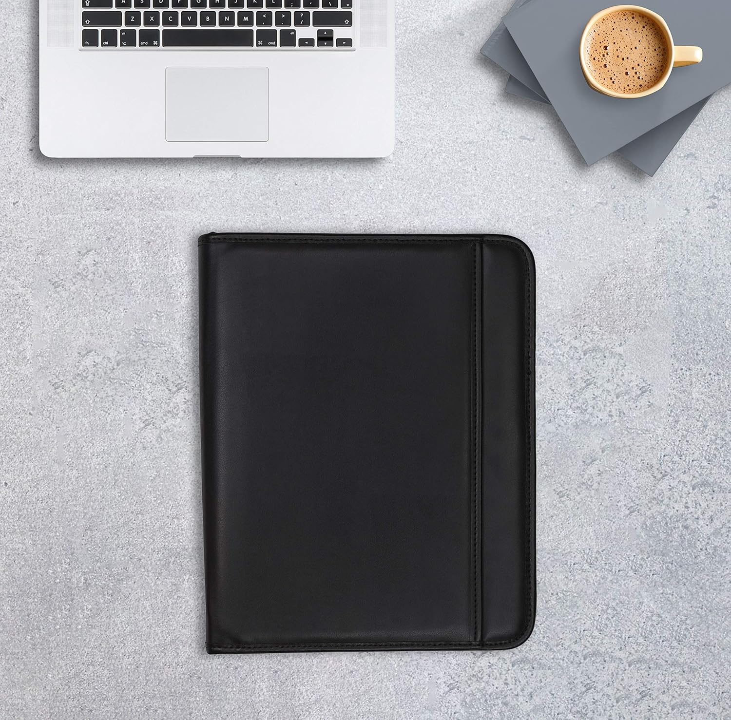 Samsill Professional Padfolio with Secure Zippered Closure, 10.1 Inch Tablet Sleeve, and 8.5 by 11 Inch Notepad, Black, Full Size (70820)