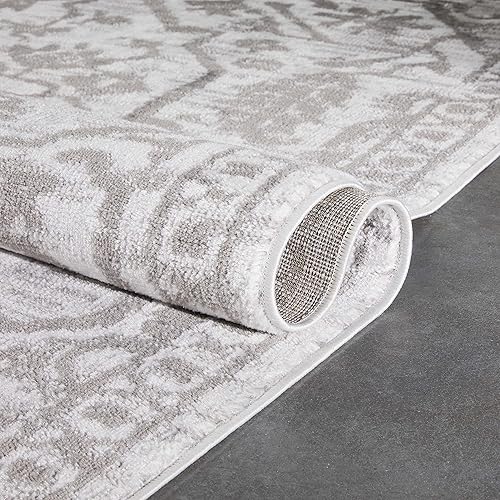 Miniatura 7 de Well Woven - Alfombra de corredor con diseño de lazo de Concetta marroquí enrejado gris estilo Kilim, de 2 pies y 3 pulgadas x 7 pies y 3 pulgadas