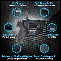 Vista 2 de IWB - Funda óptica para pistola de Houston, material suave de cuero ecológico para transporte oculto Compatible con Glock 26/27/33, Shield, XDS