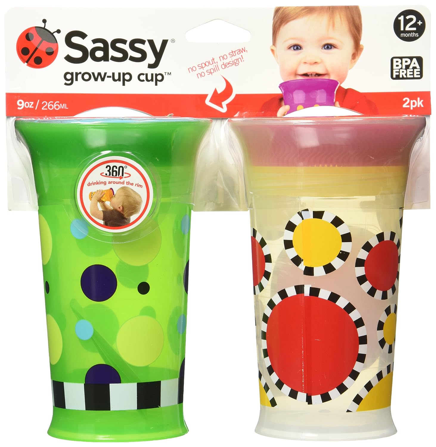 Sassy Spoutless Grow Up Cup, 9 Ounce