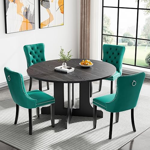 Miniatura 112 de Juego de mesa de comedor de mármol sintético blanco para 6 personas, juego de mesa de comedor extensible de 7 piezas de 63 a 78.74 pulgadas con 6