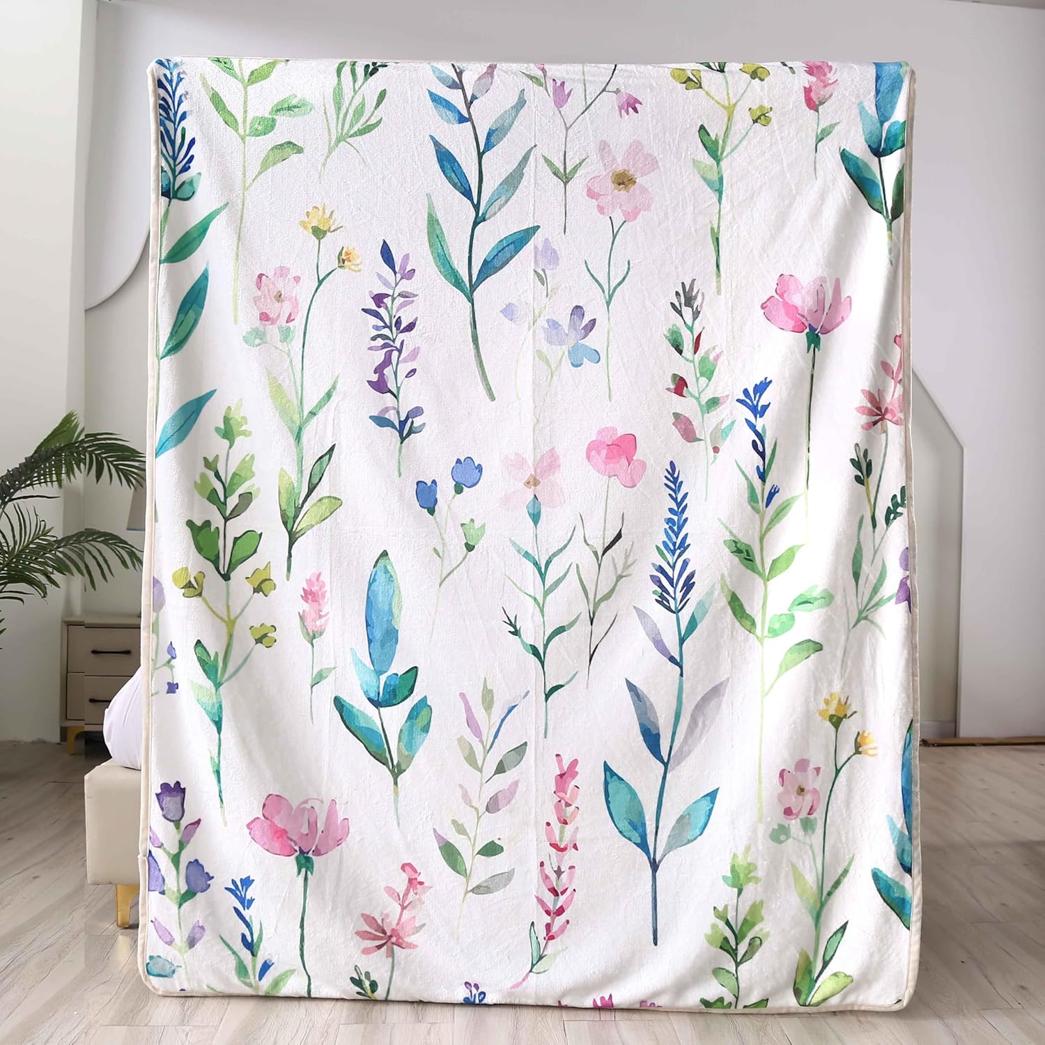 SDY Floral Throw Blanket 50"*60",Super Soft Flannel Floral Blanket for Home Bed Sofa Couch Chair,Camping Travel Blanket for Tollder Women and Kids - Image 6