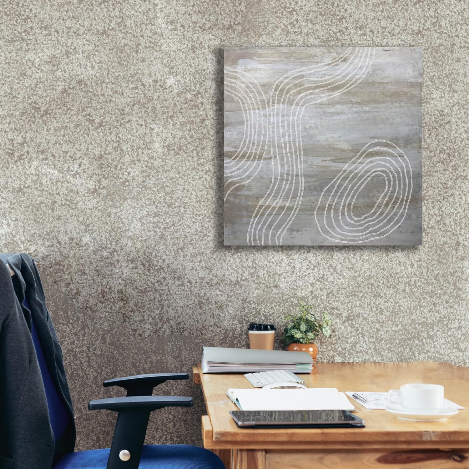 Epic Graffiti 'Beige Abstract 2' by Danhui Nai Canvas Wall Art, 26" x 26"