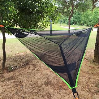 Triangle Hammock, Multi Person Portable Hammock, Outdoor Camping Aerial Hammock 3 Point, 2-3 Person Design, for Travel Backyard Garden Camping (280 * 280 * 280cm)