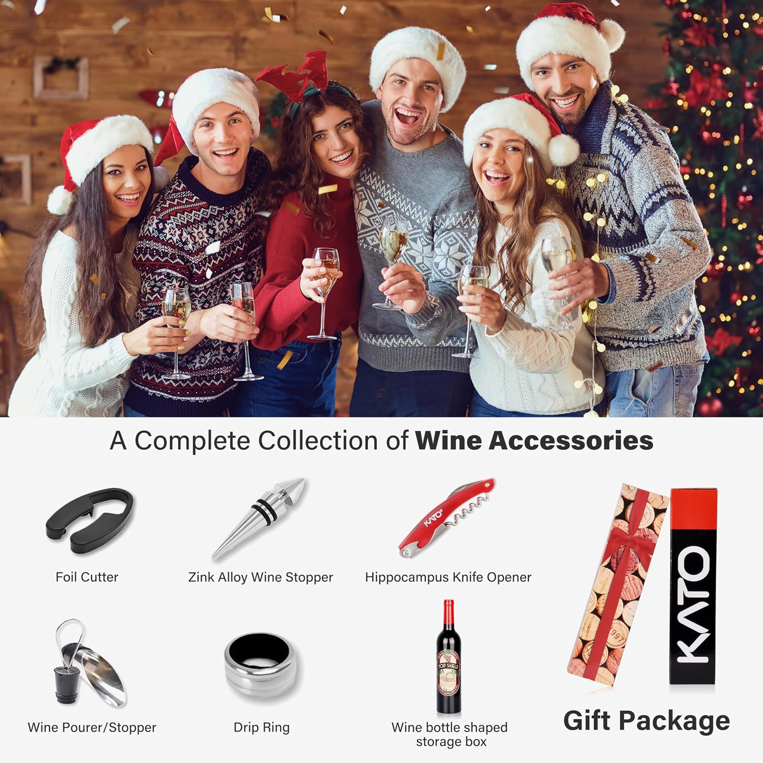 Kato Wine Accessories Gift Set with Corkscrew