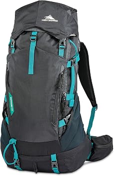 High Sierra Pathway 2.0 Backpack with Hydration Storage Sleeve, for Hiking, Biking, Camping, Traveling, Black, 60L